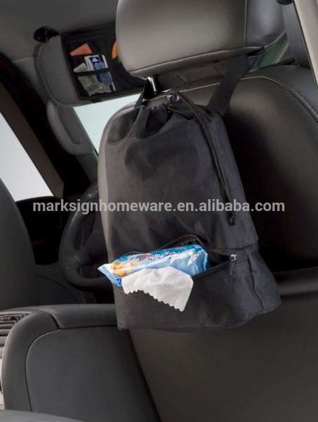 Car Trash Bag with Tissue Pocket